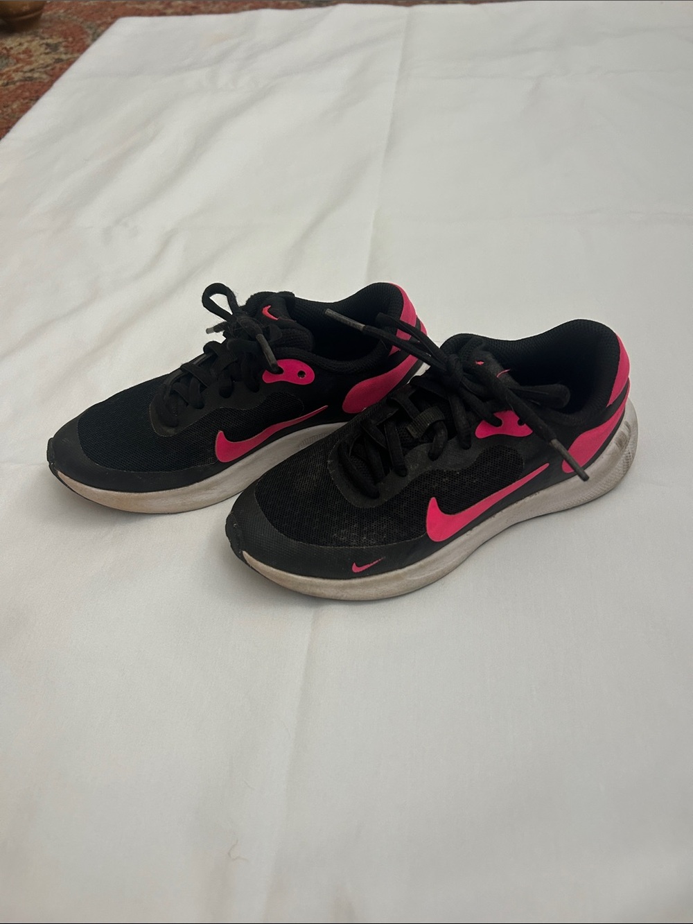 Nike Black and Hot Pink Athletic Sneakers